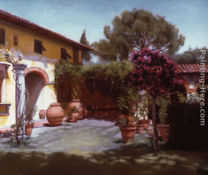 Courtyard in August (Toscana) painting - Maureen Hyde Courtyard in August (Toscana) art painting